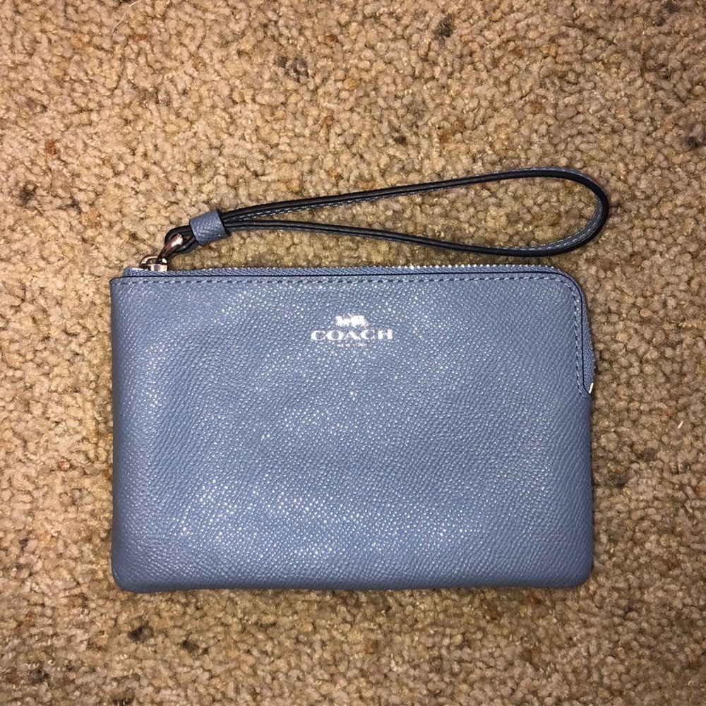 Blue coach wristlet